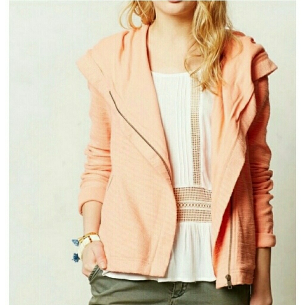 **SALE** SATURDAY SUNDAY orange moto zip jacket S